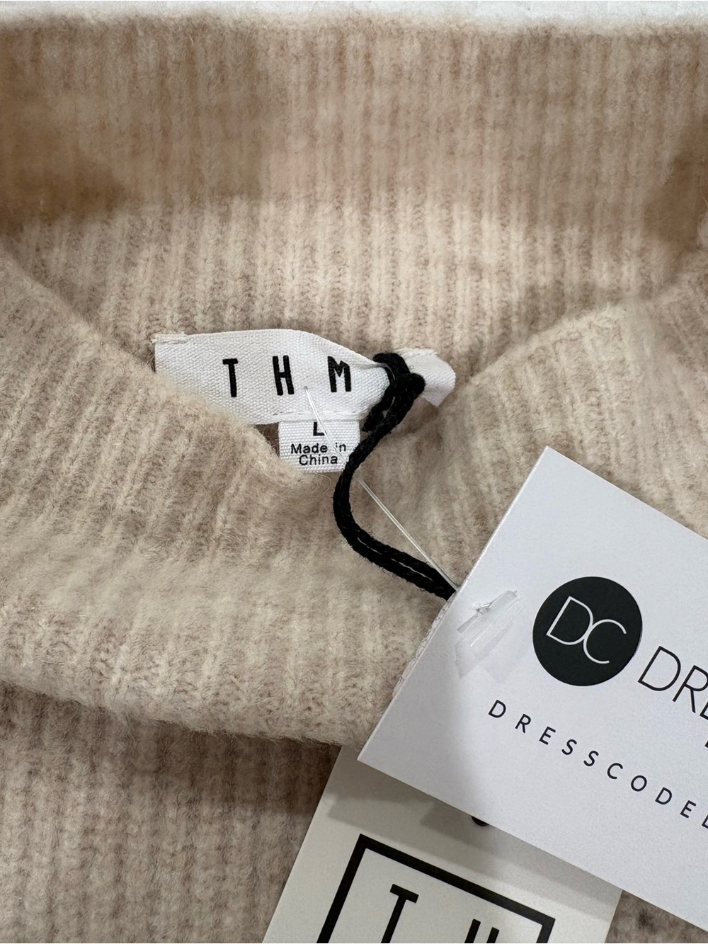 THML Tan Ribbed Mock Turtle Neck Sweater - Picture 5 of 10